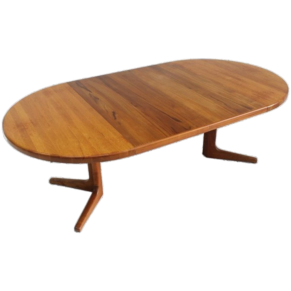 Vintage Deense Ronde Uitschuifbare Eettafel Tafel Massief Teak image 1