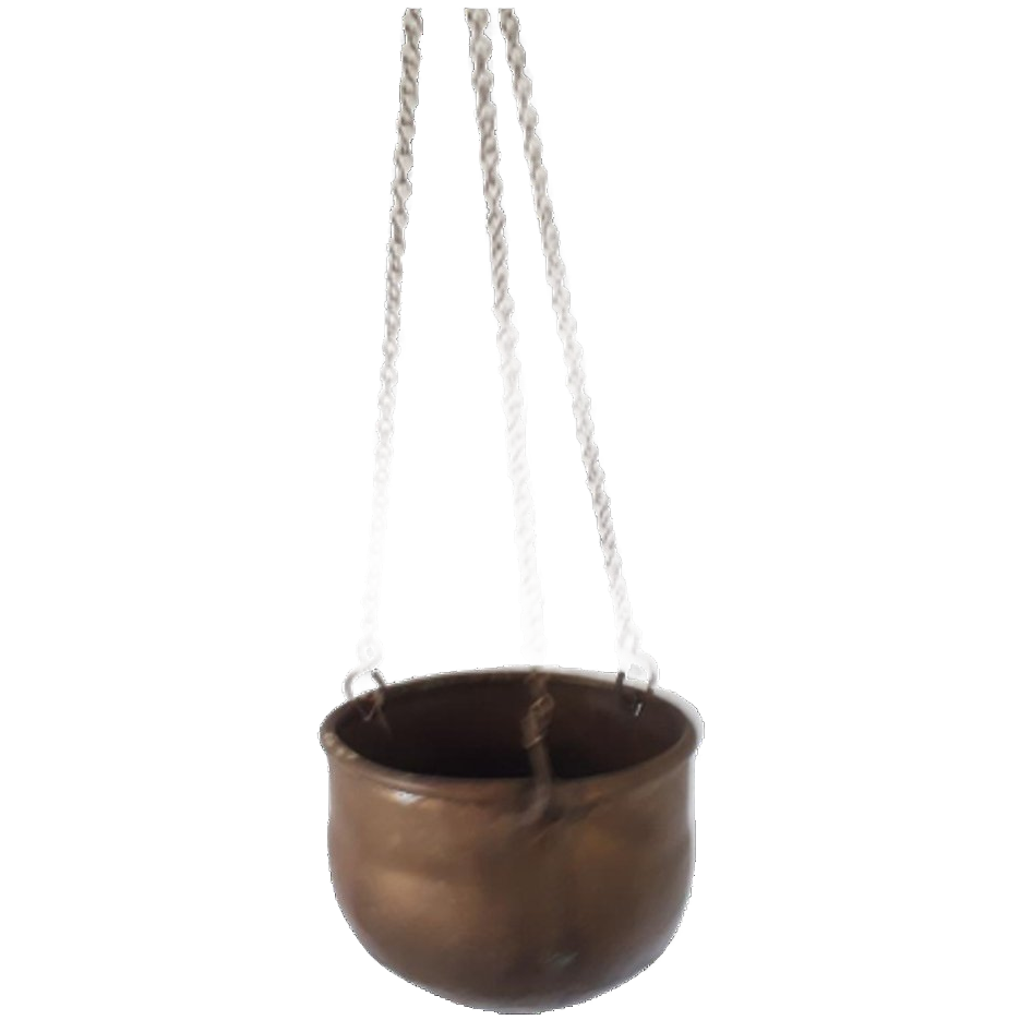 * Antieke Koperen Hangpotje Voor Hangplant Hangpot Pot image 1