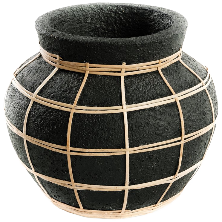 Bazar Bizar | De Belly Vaas - Zwart Naturel - S image 1