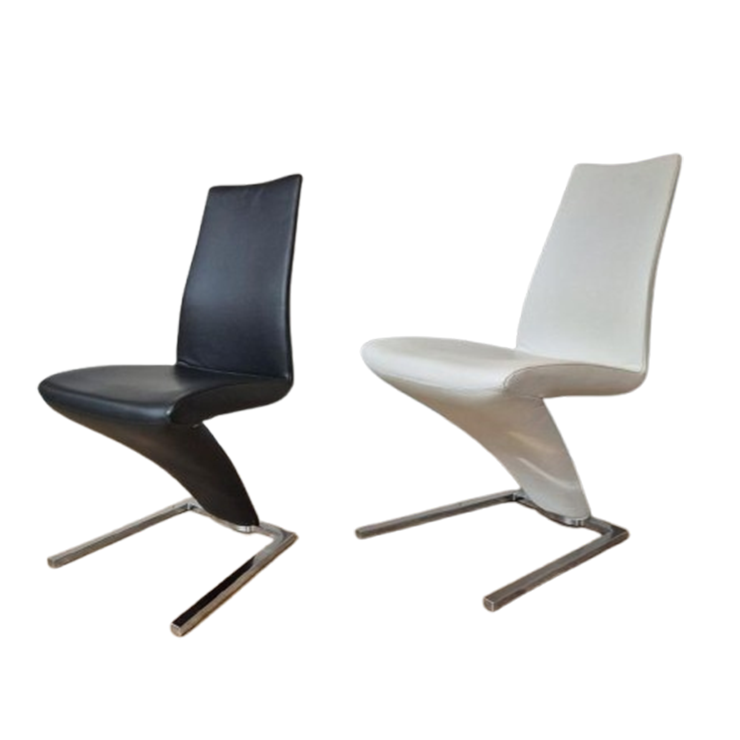 4x Rolf Benz 7800 - Eetkamerstoelen - Nieuwstaat - Zwart-wit image 1