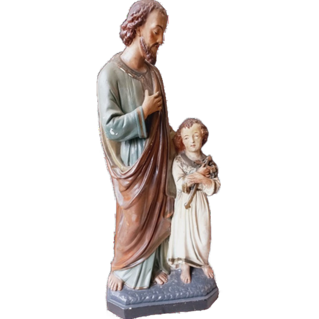 Groot Heiligenbeeld "jozef Met Kindje Jezus". image 1