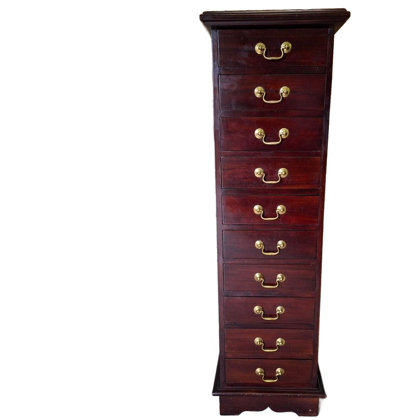 Klassieke Engelse Ladekast, Apothekerskast, Archiefkast, Afm, 41x47cm En 137cm Hoog. image 1