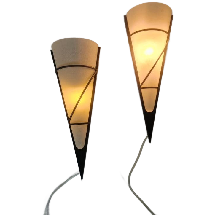Een Paar Wandlampen Design Metaal Glas. image 1