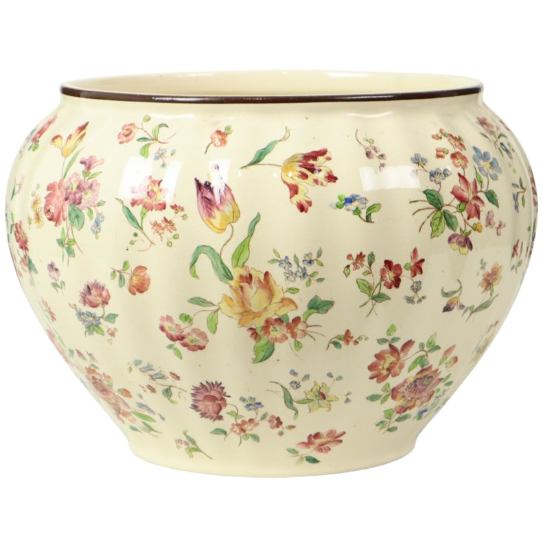 Grote Polychrome Bloempot Cache Pot Longchamp Frankrijk 36cm image 1
