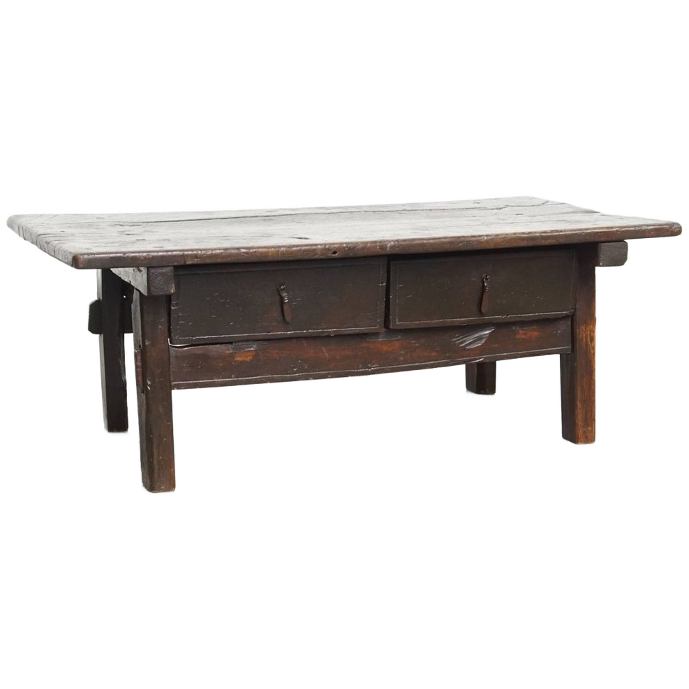 Robuuste, Antieke 18e Eeuwse Zuid-europese Boeren Salontafel Met Een Karaktervol Patina image 1