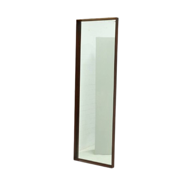 Large Scandinavian Rectangular Rosewood Mirror 1960s image 1