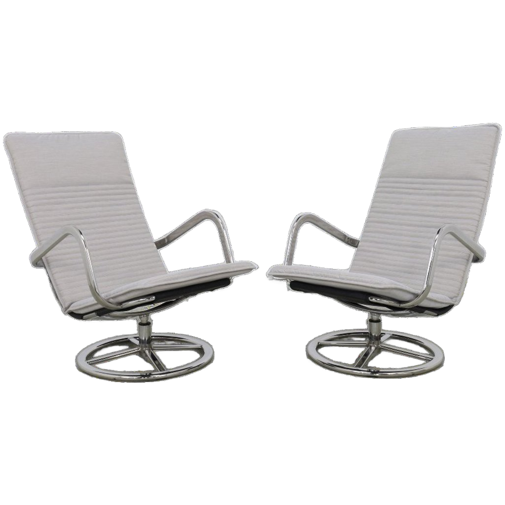 2x Vintage Draaifauteuil, 1980s Nieuwe Kussens image 1