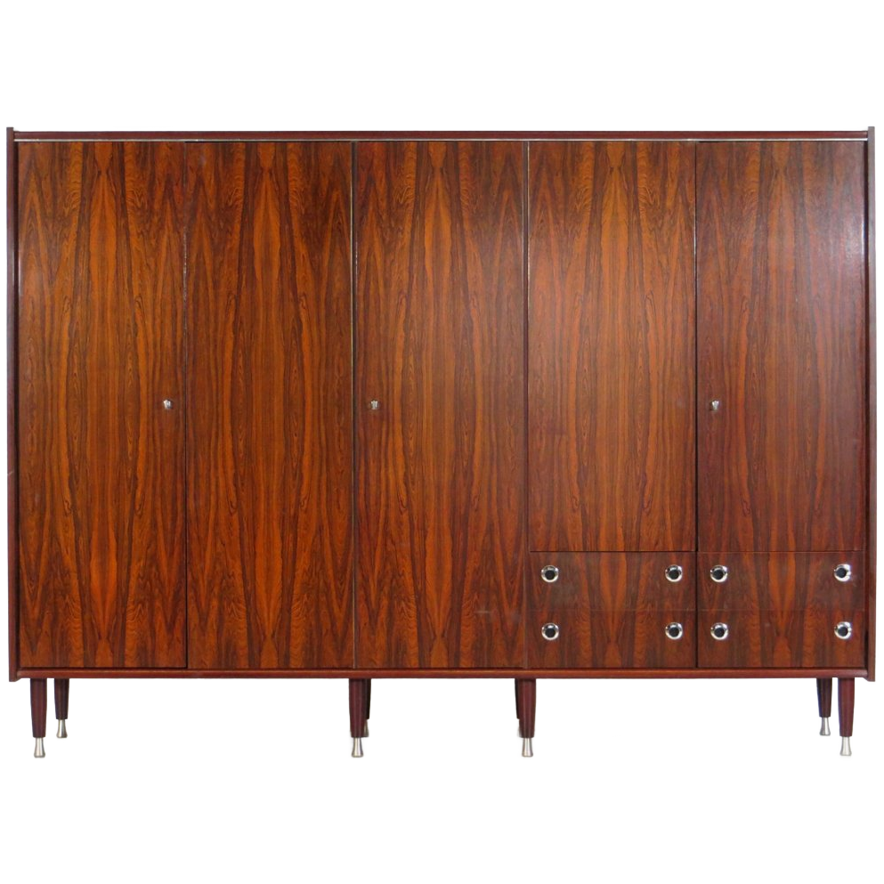 Grote Vintage 5-deurs Mid Century Design Kledingkast, 1960s image 1