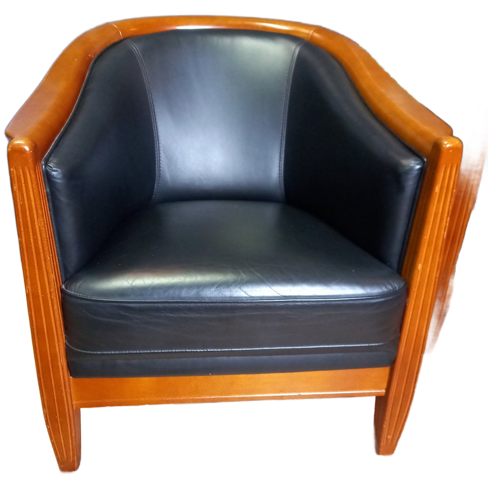Donkerblauwe Vintage Clubfauteuils image 1