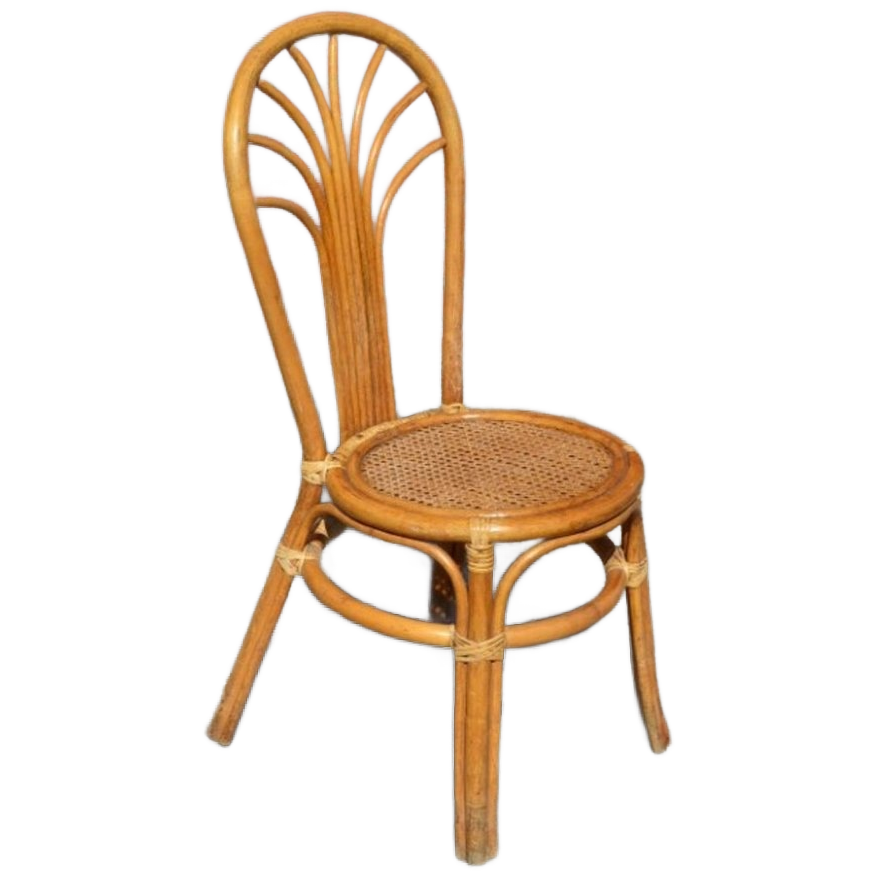 Rotan Stoeltje Met Pauwenstaart Waaier Boog image 1
