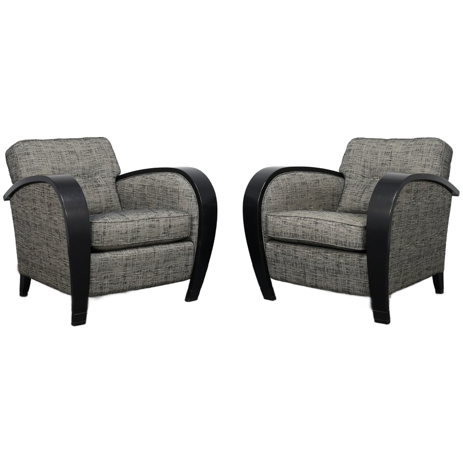 Set Of 2 Art Deco Style Lounge Chairs By Bench image 1