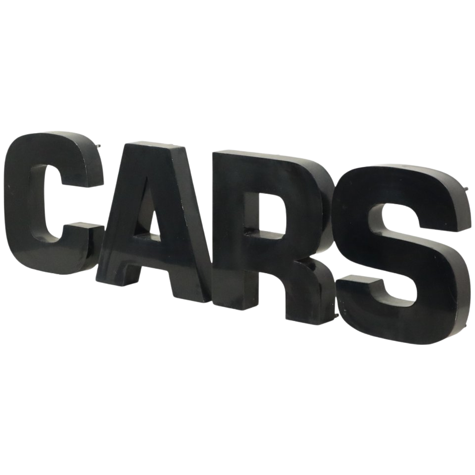 Grote Metalen Letters Cars Zwart Gelakt Reclame Mancave image 1