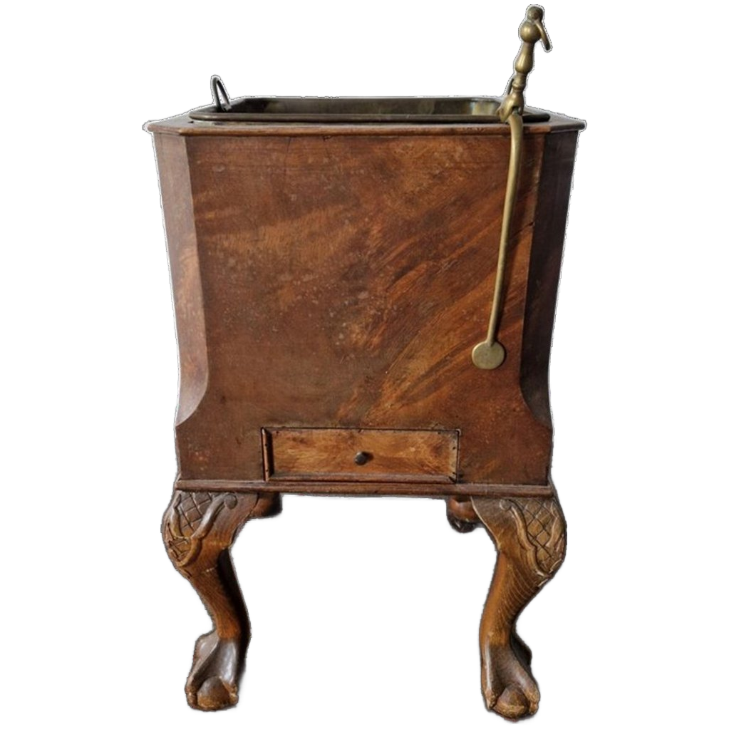 Chippendale-stijl Mahoniehouten Plantenbak / Kolenkit Met Klauwpoten – Ca. 1900 image 1