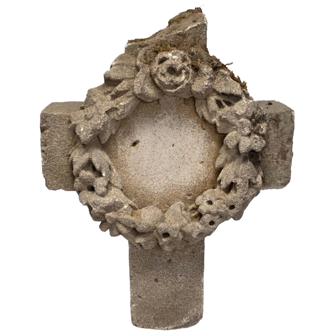 Oude Frans Zandstenen Graf Ornament, 1e Helft 20e Eeuw image 1