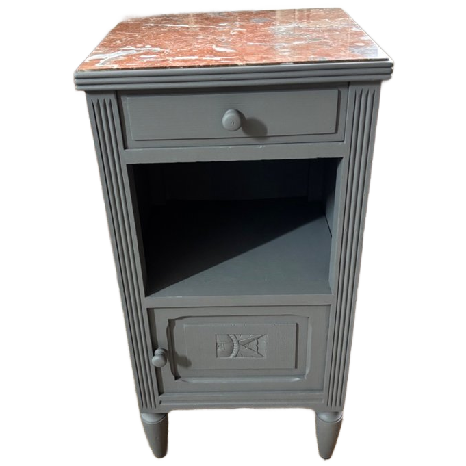 Grijs Nachtkastje Marmer Blad image 1