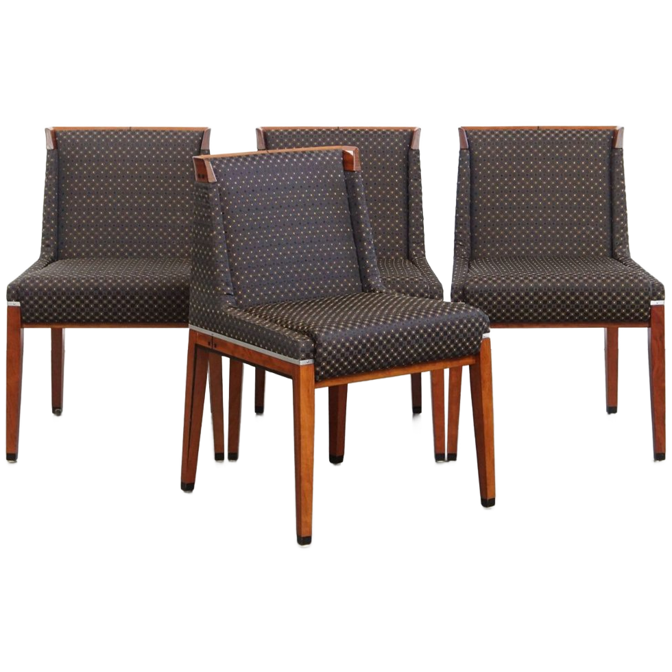 Prachtige Set Van 4 Niet Veel Voorkomende Art Deco Design Eetkamerstoelen Van Schuitema image 1