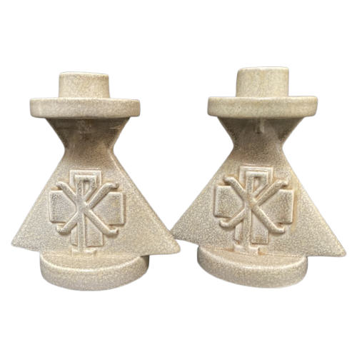 Set Pax Christi Hollands Aardewerk Kandelaren Prijs/set image 1