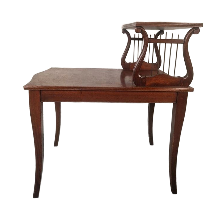 Klassiek Art Nouveau Jugendstil Harp Bijzettafeltje. image 1