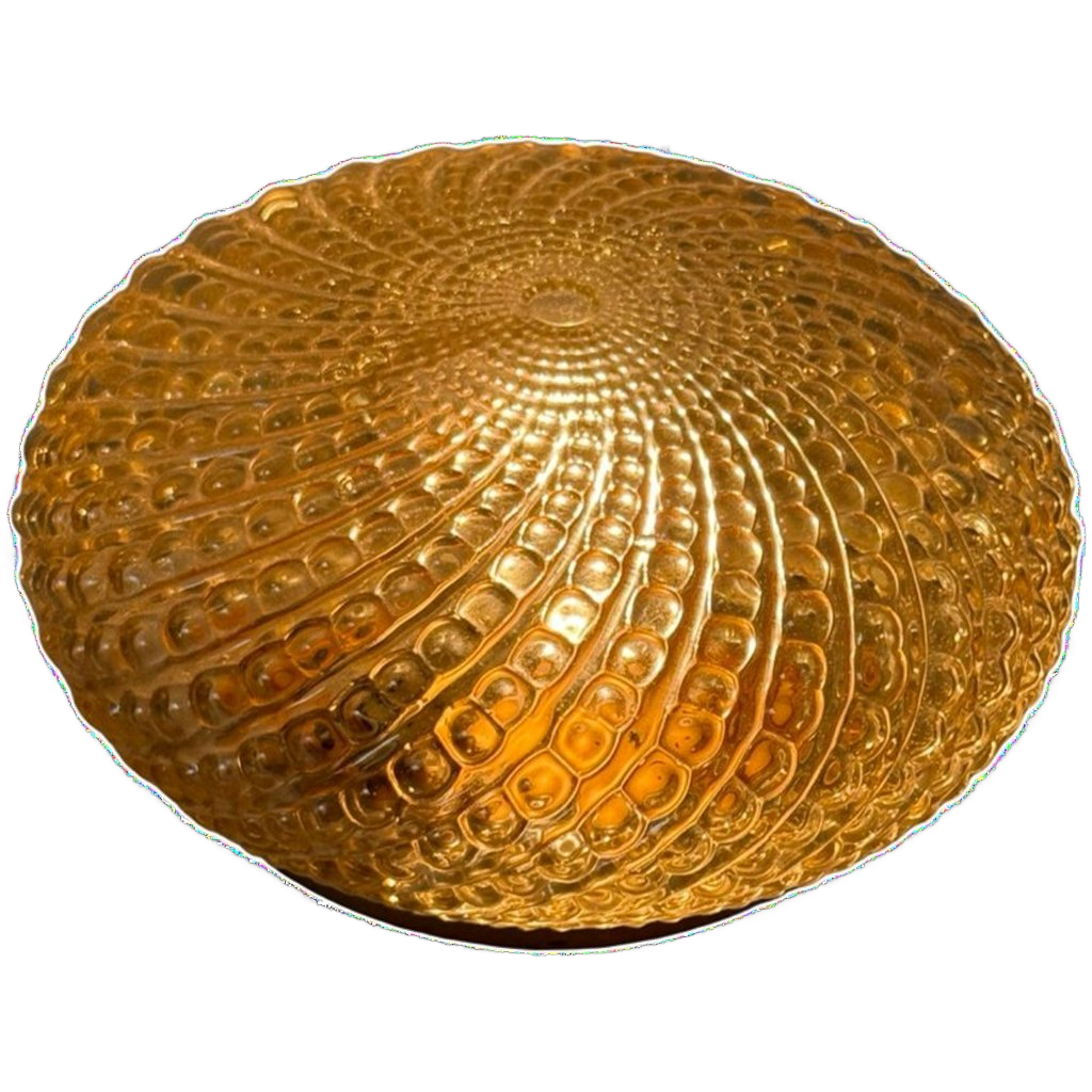 Ceiling Mounted (or Wall Mounted) Lamp With Pressed Glass - Sconce - Midcentury Modern image 1