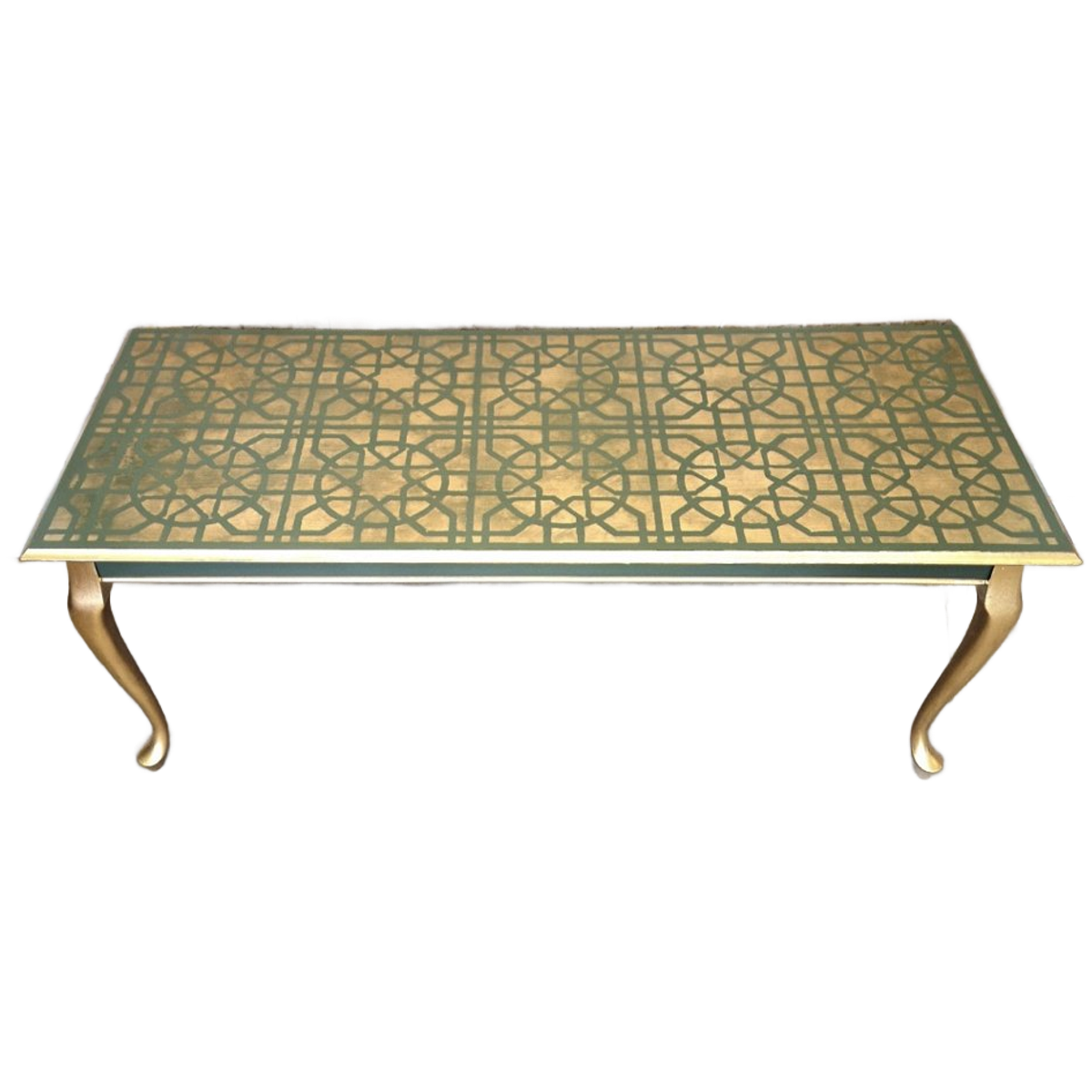 Salontafel In Groen Met Goud Patronen image 1