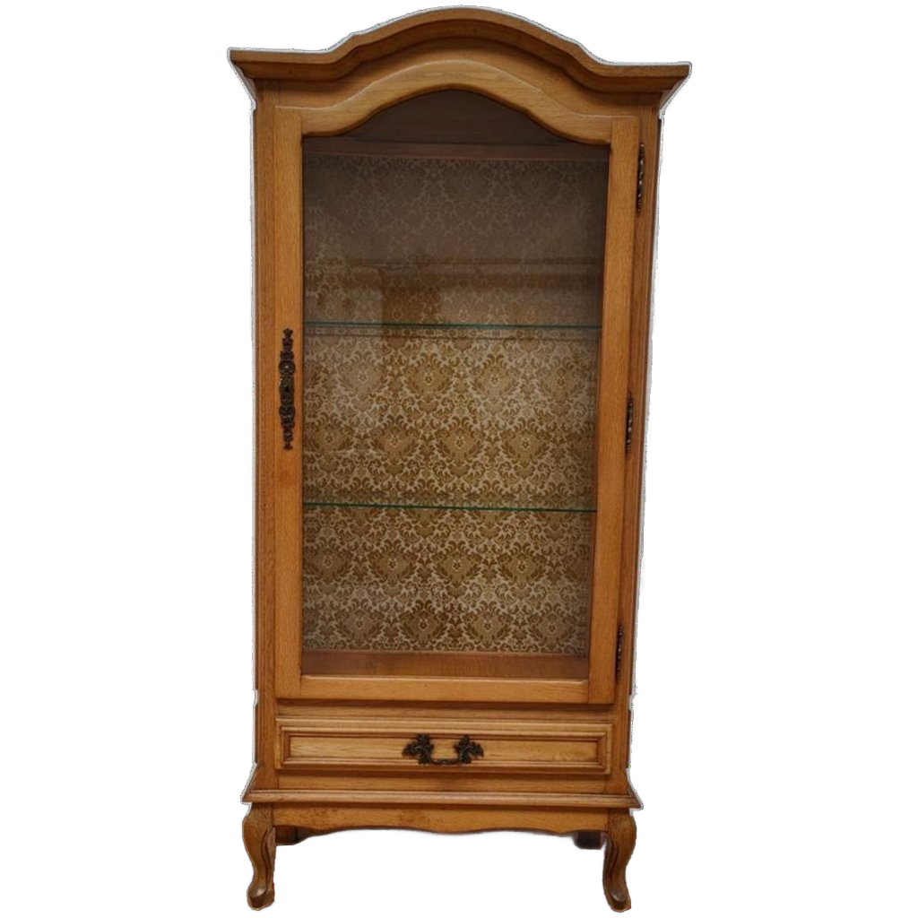 Antieke Vintage Houten Vitrinekast Wandkast Servieskast Kast image 1