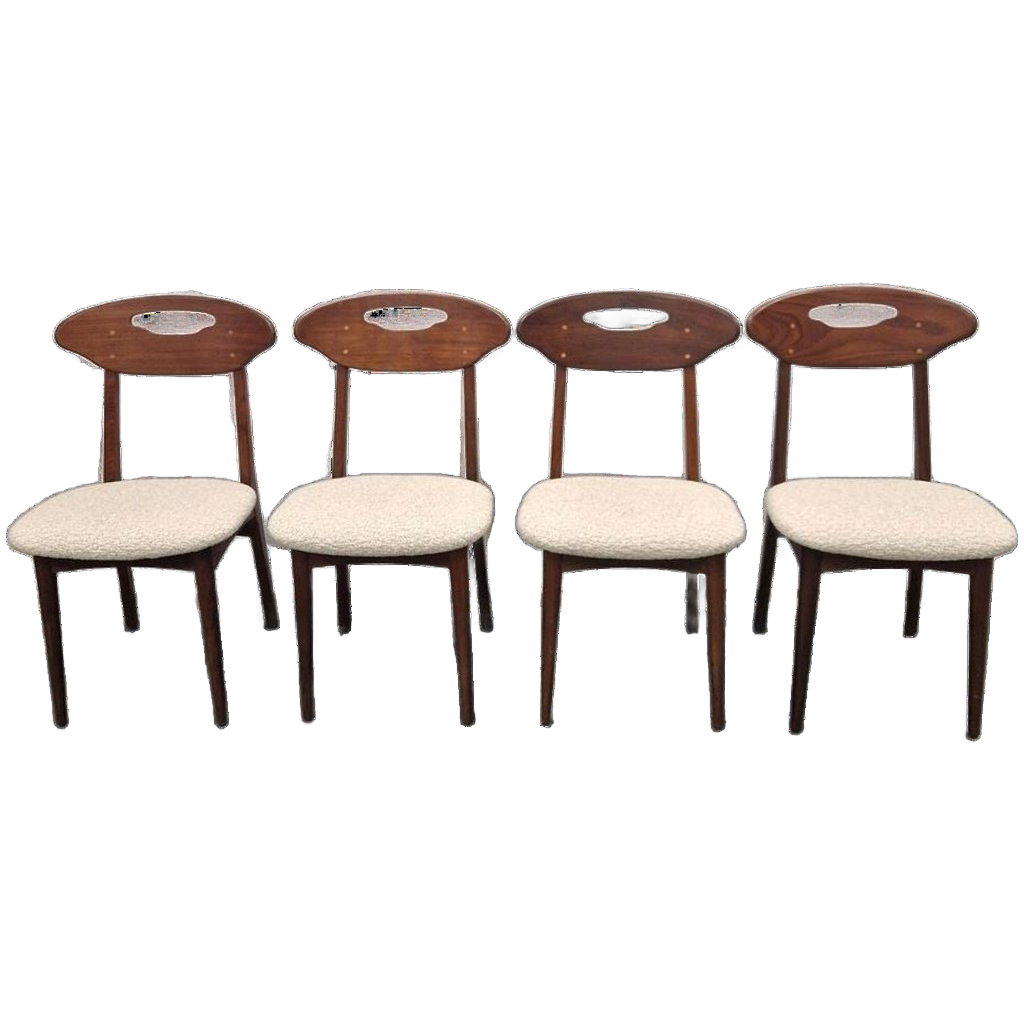 Nieuw Bekleed ! Deense Stoelen Set Van 4 Vintage Stoelen image 1