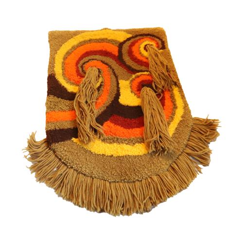 Vintage Wollen Wandkleed In Retro Kleuren, Jaren '60/'70 image 1