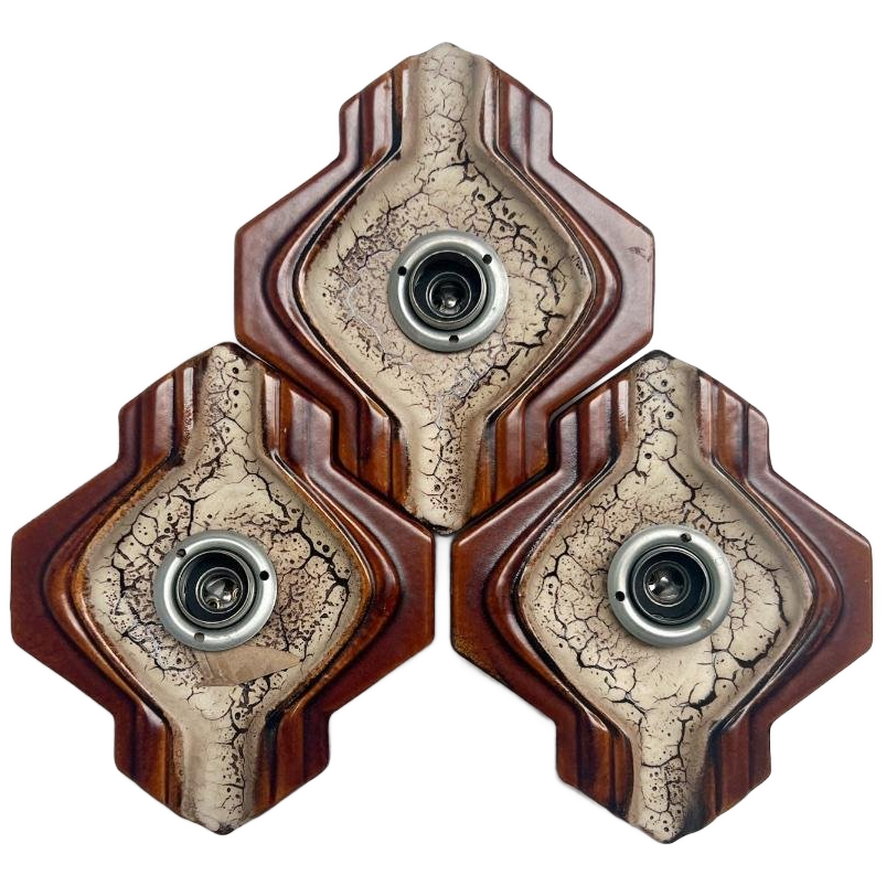 Set Van 3 Keramieken Wandlampen Van Pan Keramik, 1960's image 1