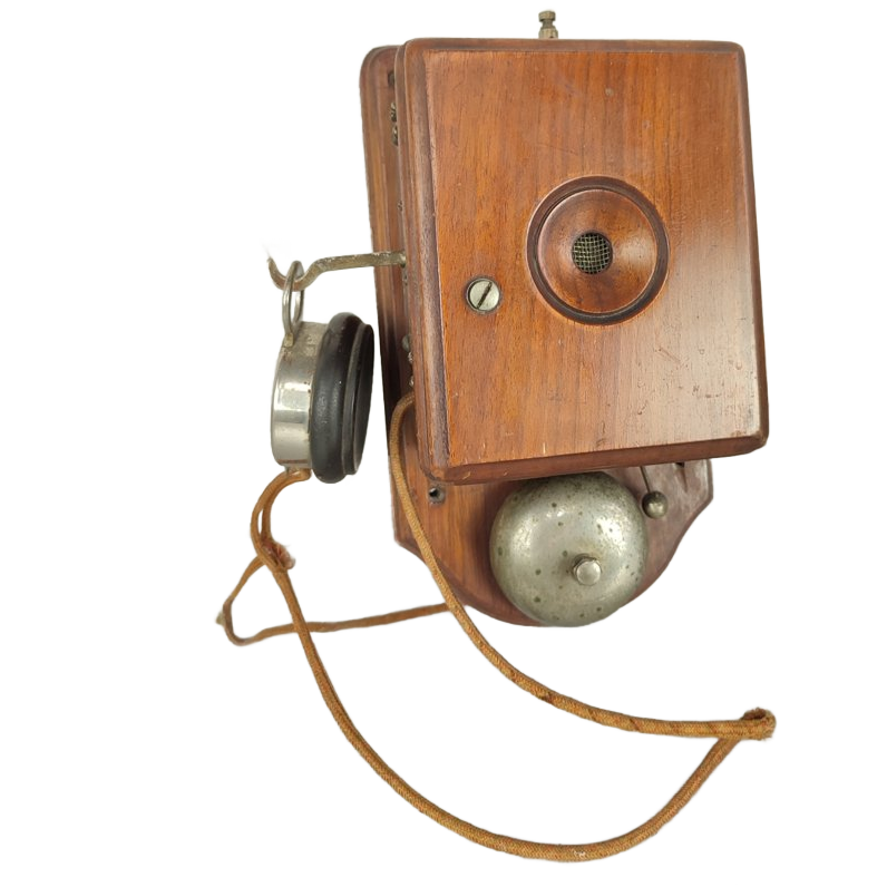 Antieke Houten Wandtelefoon image 1