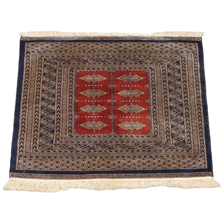 Vierkant Sierkleed In Oosterse Stijl Met Verfijnde Patronen In Rode En Blauwe Kleuren 105x98cm image 1
