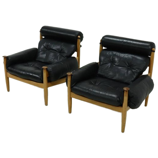 Pair Of Scandinavian Lounge Chairs By Eric Merthen For Ire Möbler 1960s image 1