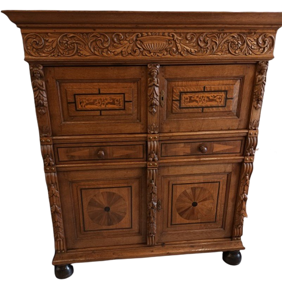 18de Eeuwse Zeeuwse 4deurs Kast Met Inlegwerk. image 1