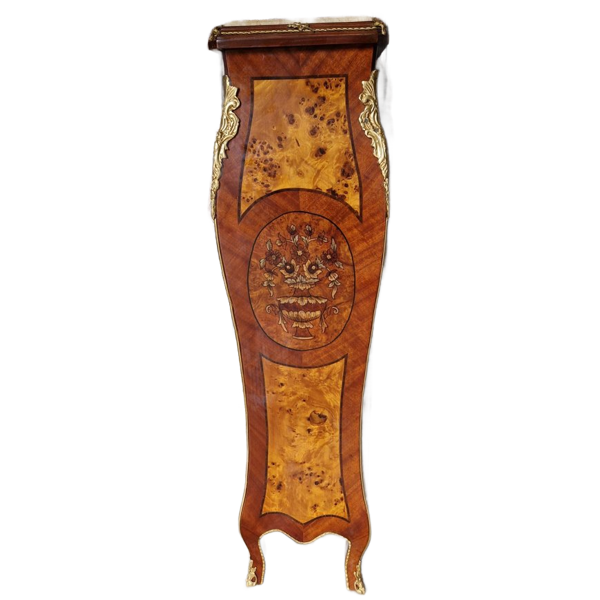 Klassieke Zuil, Plantentafel, Piedestal, Wortelfineer En Marmeren Blad En Missing Versieringen Afm. 30x30cm En 126cm Hoog. image 1