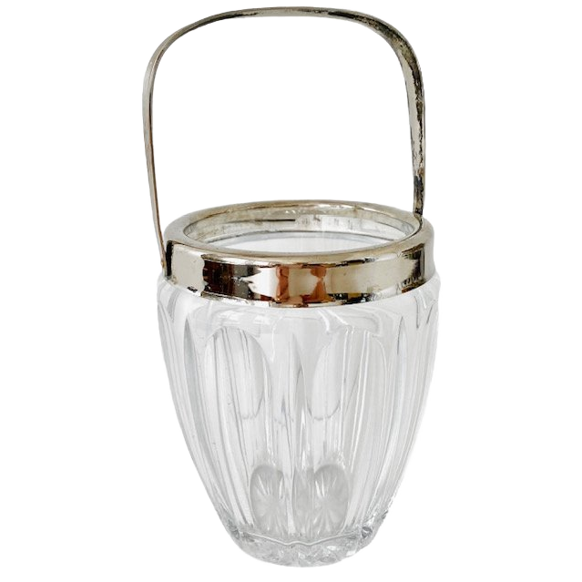Vintage Rvs Ijsemmer Craquelé Glas De Meyere 1950’s image 1