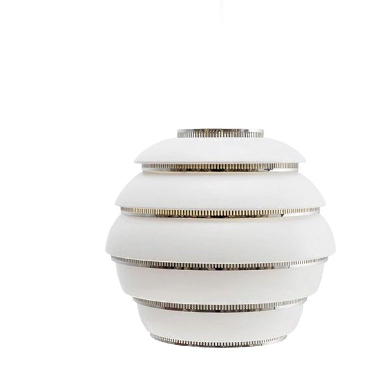 Artek Aalto A331 Hanglamp Ø33 Wit, Verchroomde Ringen image 1