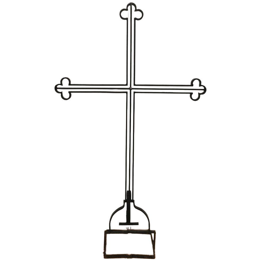 Zeer Groot Antiek Smeedijzeren Kruis Crucifix Metalen Kruis image 1
