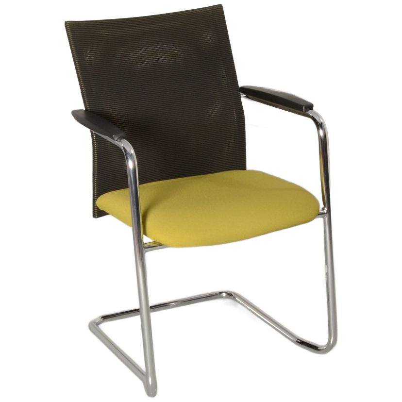 Haworth Comforto D5568 Vergaderstoel, Groen / Mesh, Sledeframe image 1