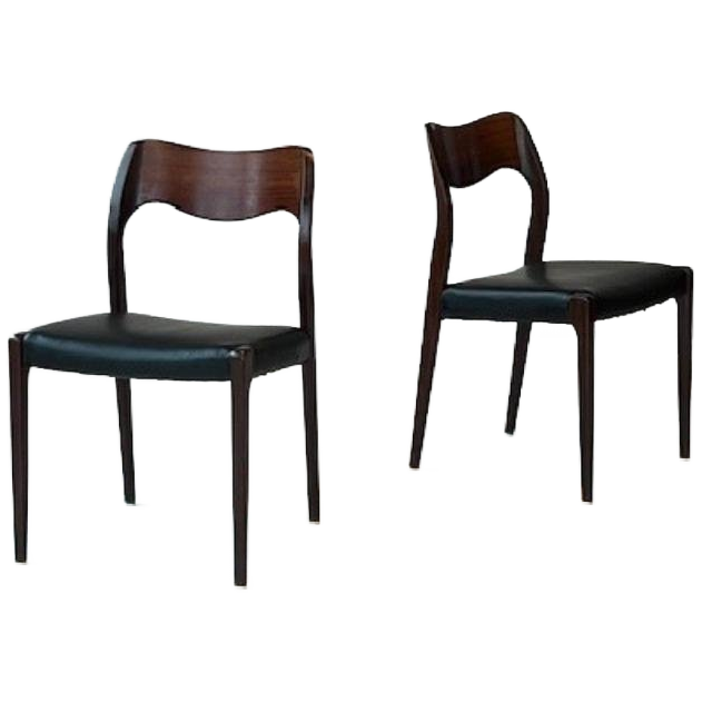 Niels Otto Moller 71 Eetkamerstoelen 3x Vintage Prijs P/stuk image 1