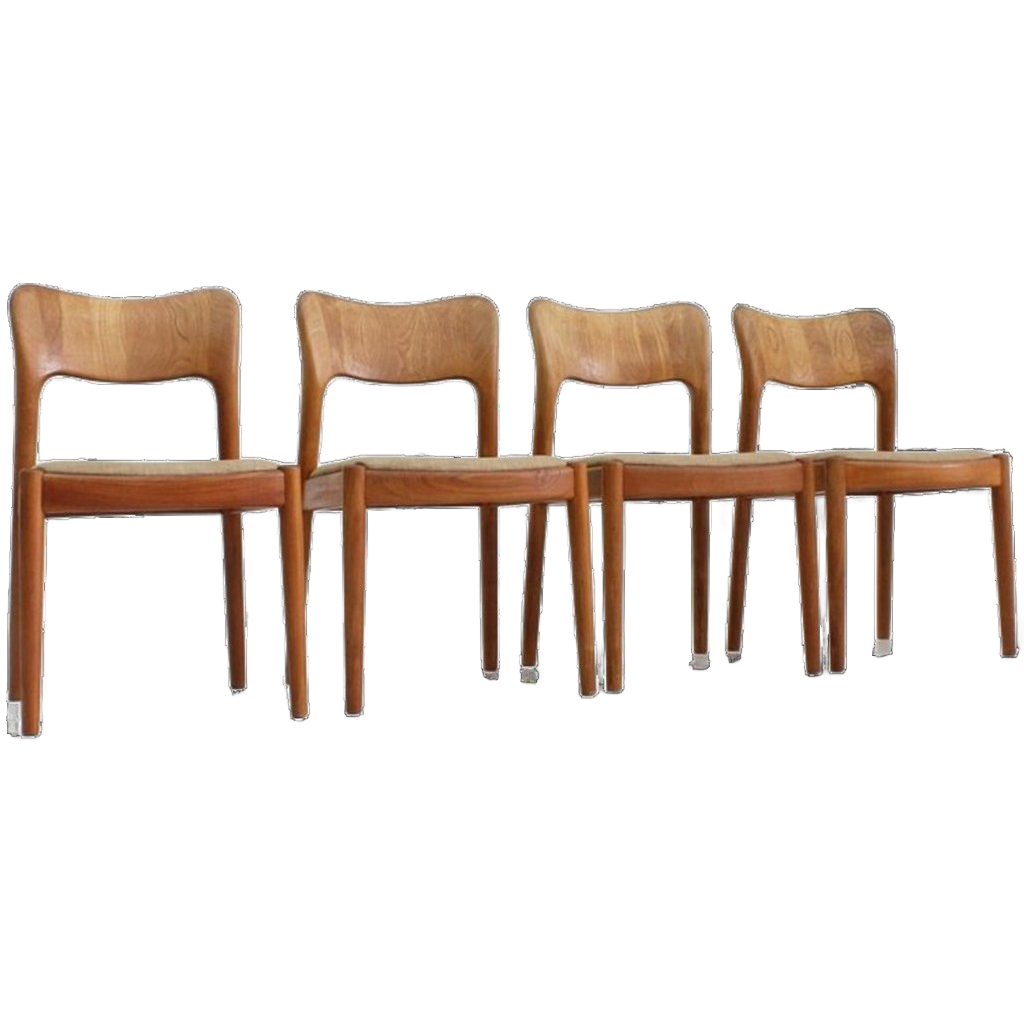 4 Vintage Deense Eetkamer Stoelen Van Niels Koefoed image 1