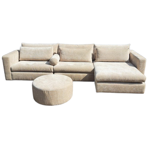 4x6 sofa – X2 Modulaire Hoekbank In Ecru Velours image 1