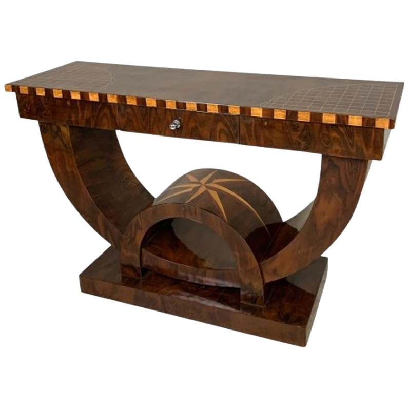 Art Deco Stijl Consoletafel Met Verschillende Soorten Ingelegd Hout image 1