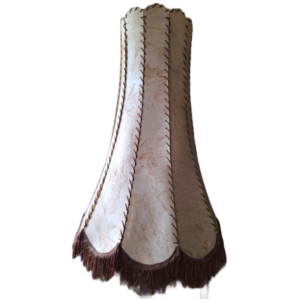 Xl Leren Lampenkap Met Franjes, H 73 Cm image 1