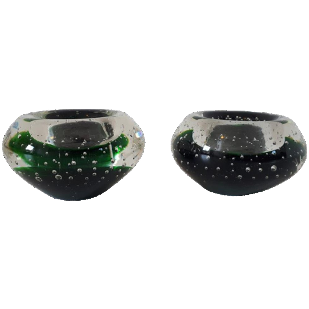 * 2 Murano Kandelaars Spijkerglas Waxine Houders | Kerst image 1