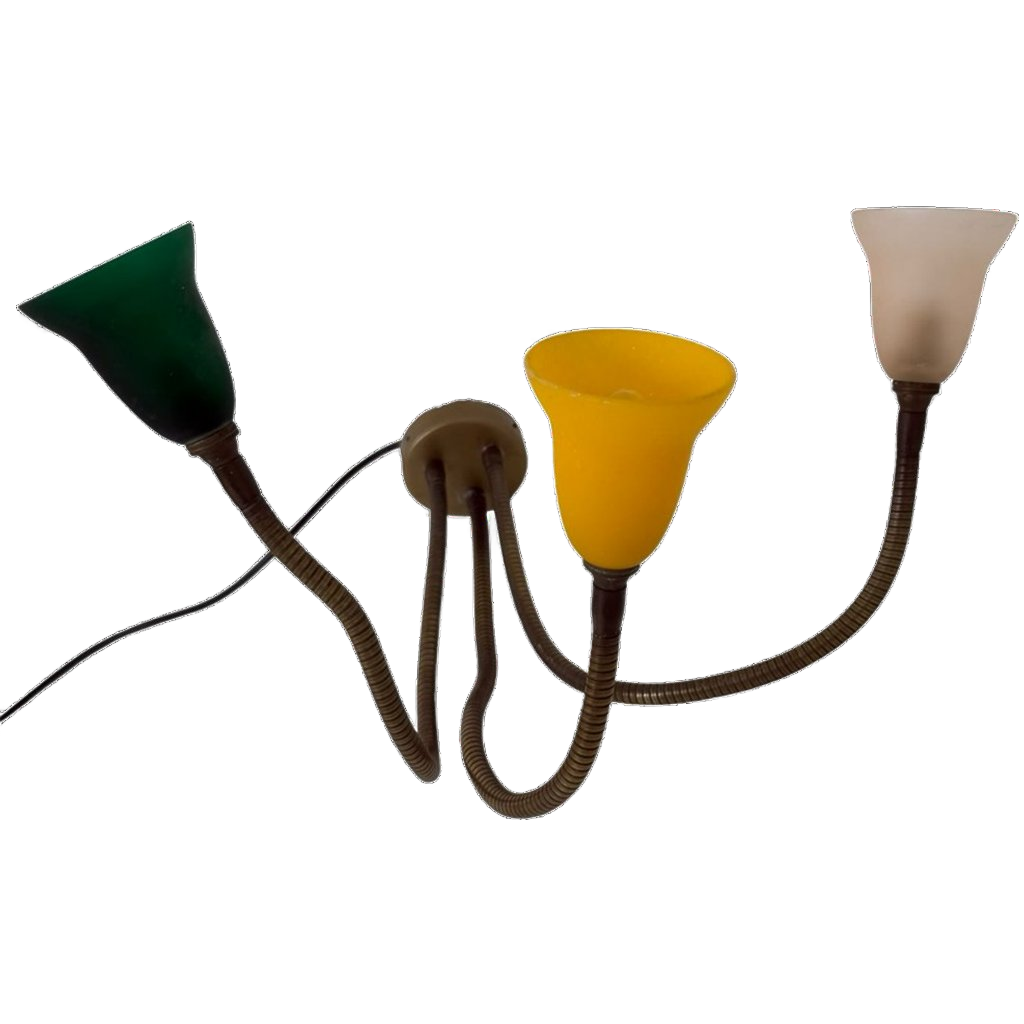 Rob Nollet - Deja Vu Nijmegen - Wall Mounted Lamp - Goosneck (triple) - Glass Shades, Dutch Design image 1