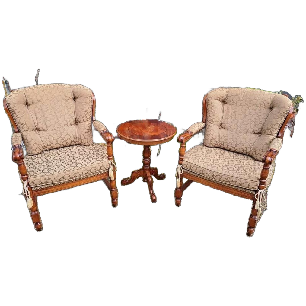 Klassieke Fauteuils Met Rond Bijzettafeltjes, Slaapkamer, Le image 1