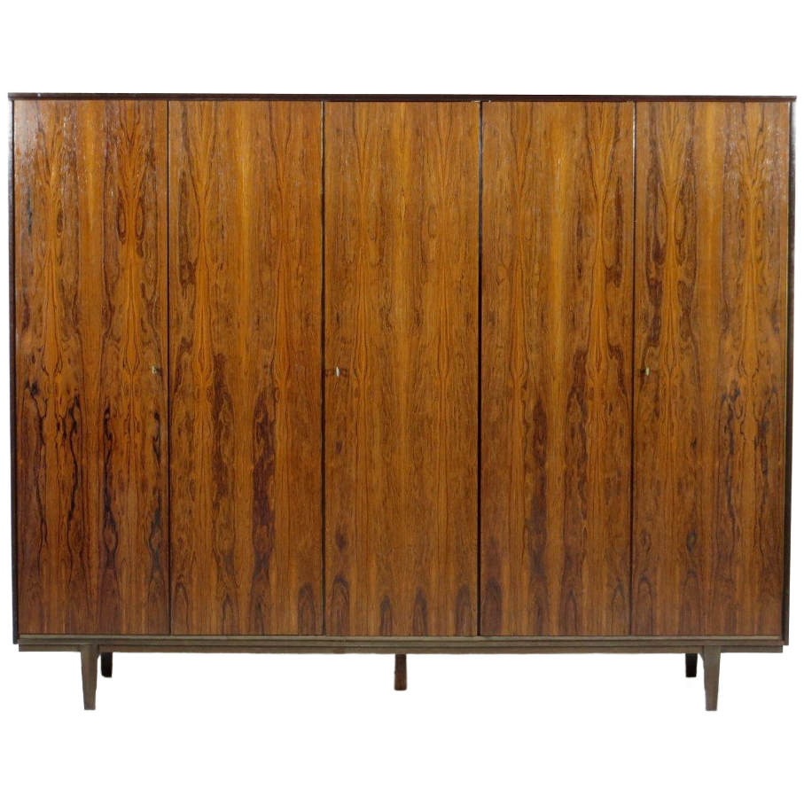 Vintage Mid Century Modern 5-Deurs Kledingkast, 1960S image 1