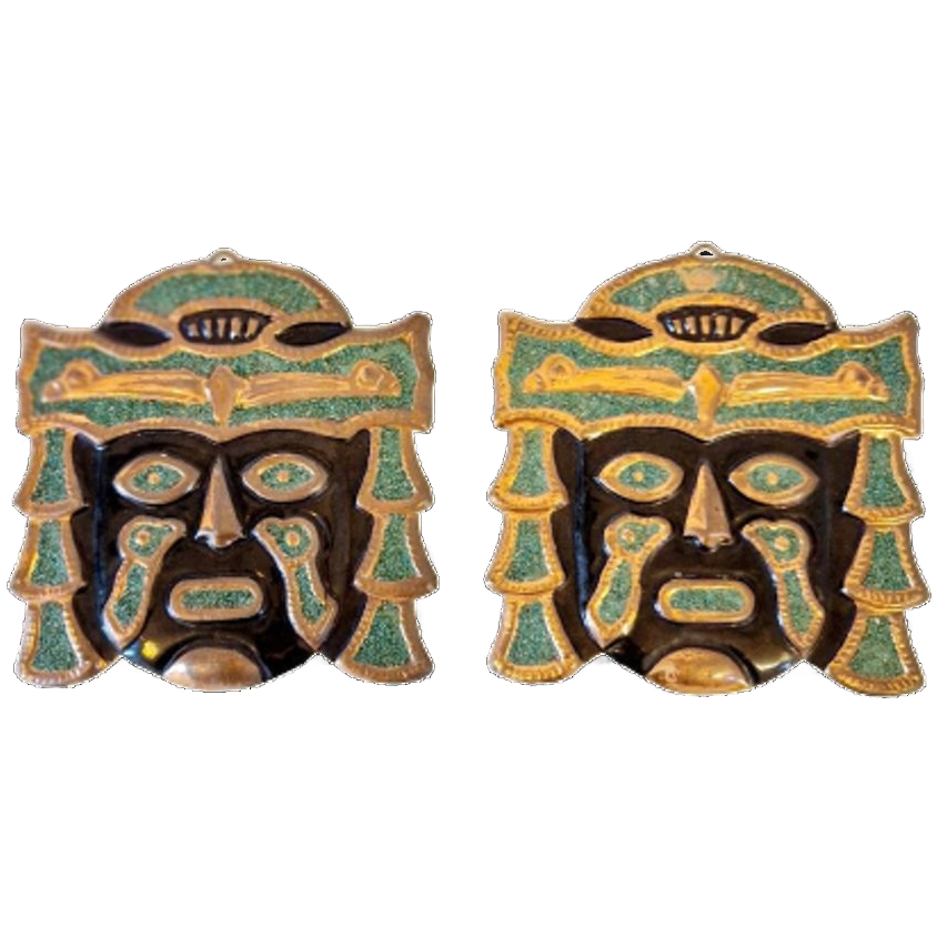 2 Vintage Wand Maskers Zuid Amerikaans image 1