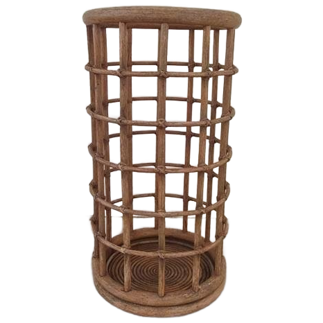 Mid Century Bamboo Rotan Paraplubak image 1