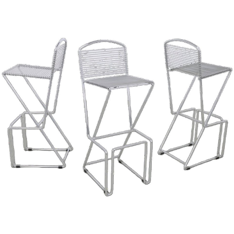 3x Postmoderne Barkruk Chrome, 1980s image 1