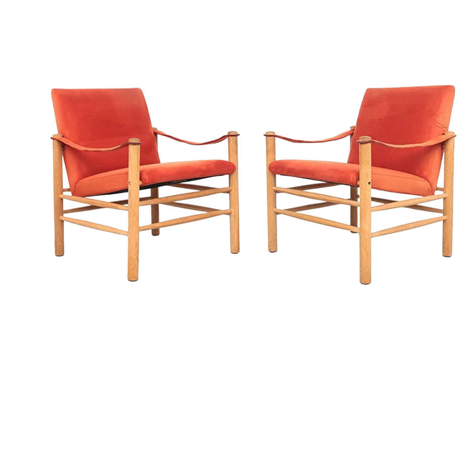 Safari Stoelen Van Eikenhout, Skipper Møbler 1980s image 1